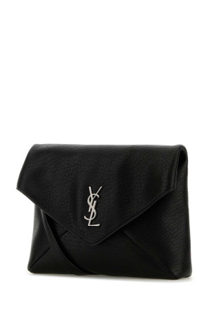Black leather Cassandra clutch Black SAINT LAURENT (801490AACIU)
