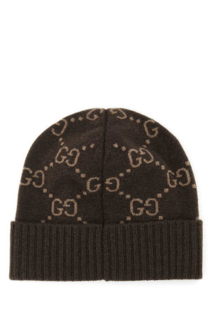 Embroidered cashmere beanie hat GUCCI (8113924GABX)