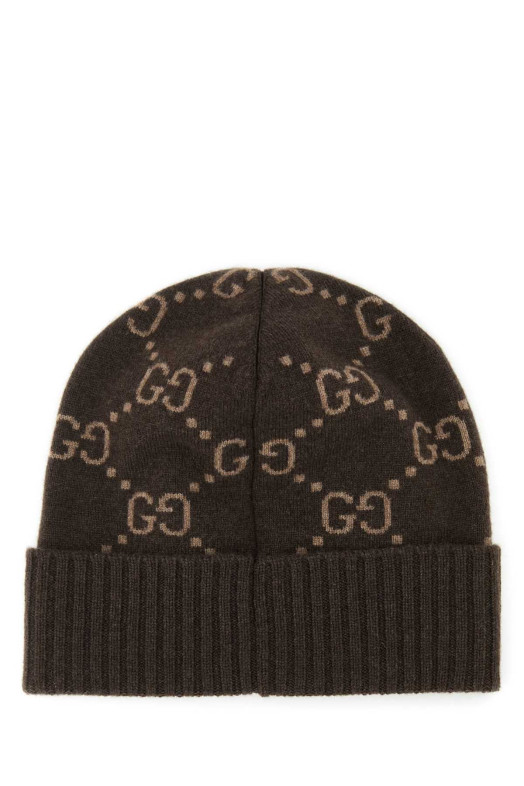 Embroidered cashmere beanie hat GUCCI (8113924GABX)