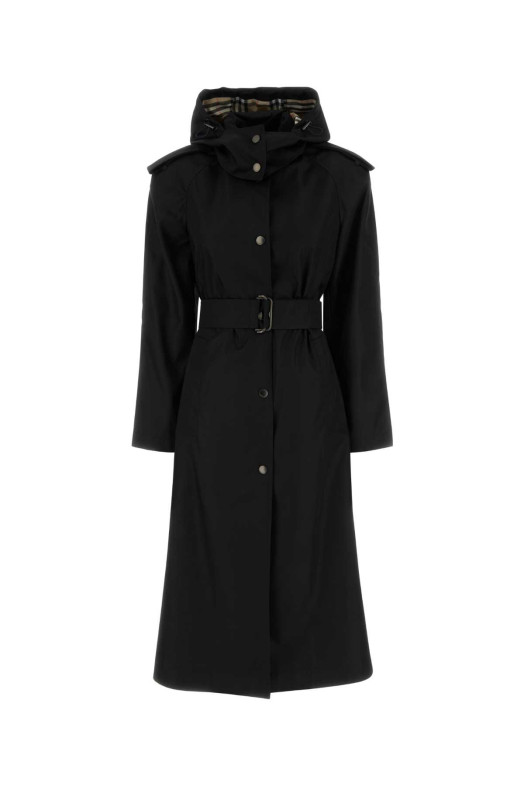 Black nylon trench coat Black BURBERRY (8118730)