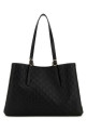 Black leather large GG Emblem shopping bag Black GUCCI (815213AAFDV)