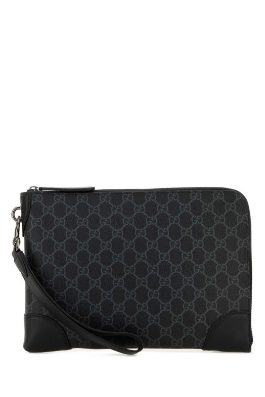 Printed canvas GG Emblem document case Black GUCCI (821156FAD6M)