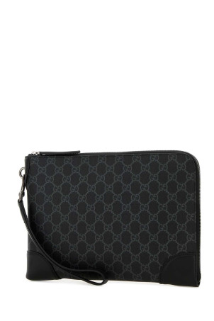 Printed canvas GG Emblem document case Black GUCCI (821156FAD6M)