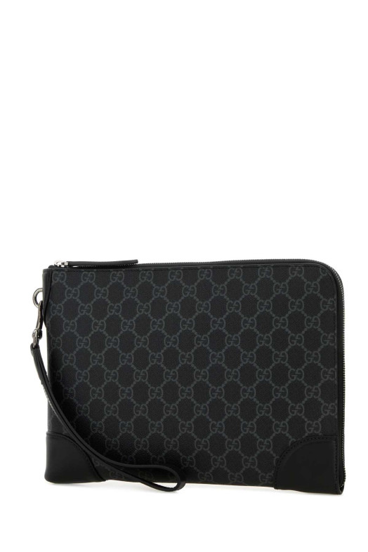Printed canvas GG Emblem document case Black GUCCI (821156FAD6M)