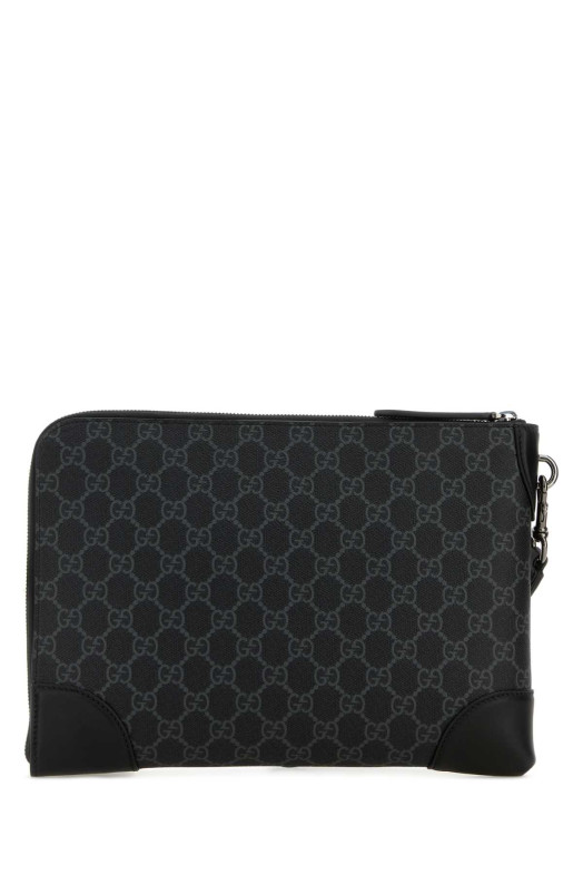Printed canvas GG Emblem document case Black GUCCI (821156FAD6M)