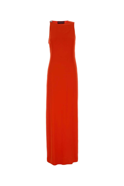 Fluo orange crepe dress GUCCI (827346ZAF5Z)