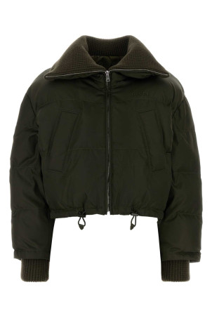 Olive green gabardine padded jacket GUCCI (830892ZAKAX)