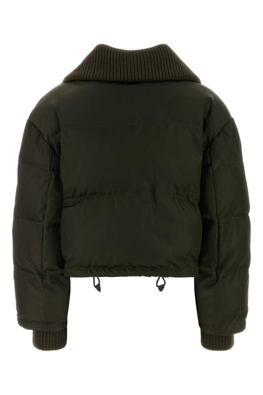 Olive green gabardine padded jacket GUCCI (830892ZAKAX)