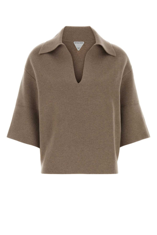 Cappuccino cashmere blend polo shirt BOTTEGA VENETA (835398V33N0)