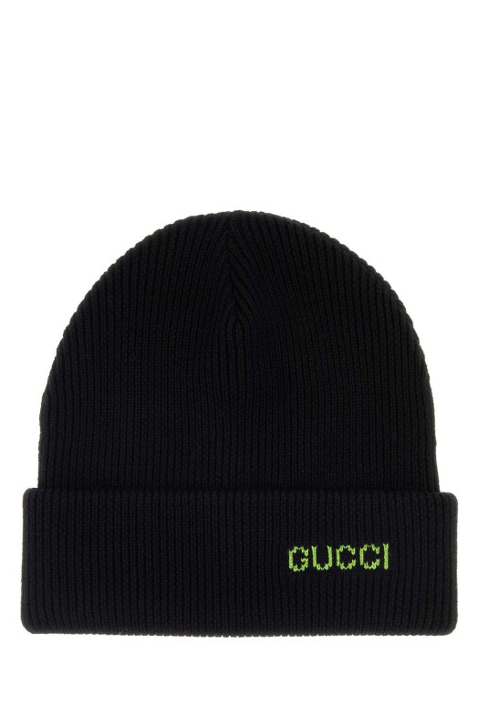 Black wool beanie hat GUCCI (8386764G200)