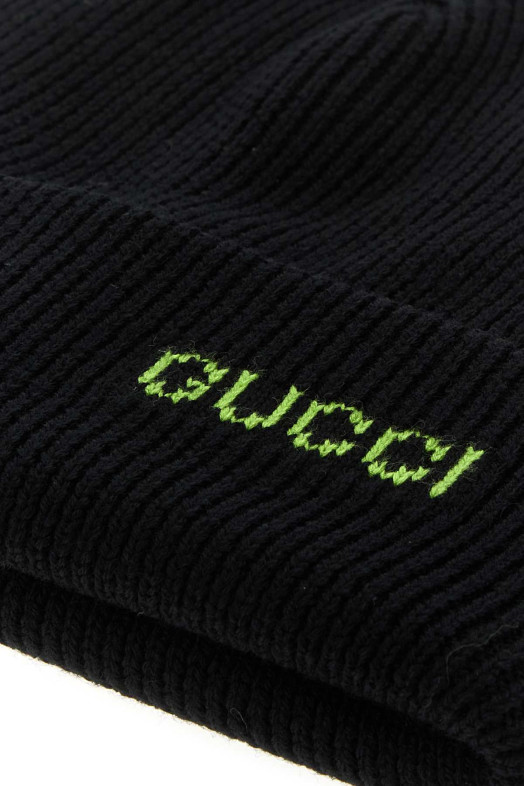 Black wool beanie hat GUCCI (8386764G200)
