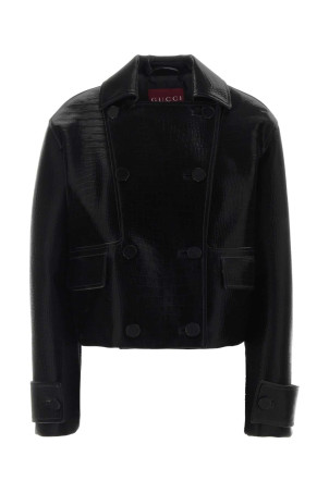 Black leather jacket Black GUCCI (848172XNBAA)