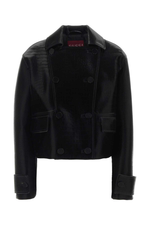 Black leather jacket Black GUCCI (848172XNBAA)