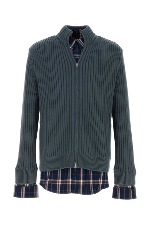 Petrol blue cotton cardigan BALENCIAGA (857284T3429)