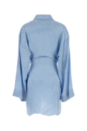 Light-blue silk mini dress BALENCIAGA (857327TTN10)