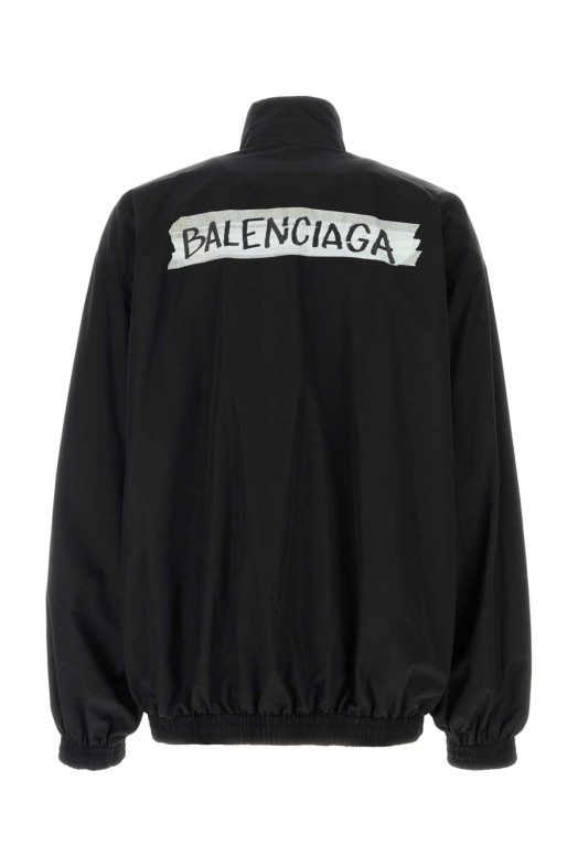 Black cotton and nylon oversize jacket Black BALENCIAGA (857713TPQ38)
