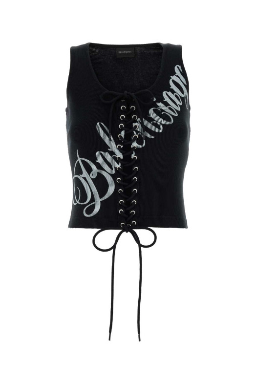 Black cotton tank top BALENCIAGA (858152TTVO2)
