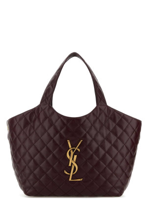 Burgundy nappa leather medium Icare shopping bag SAINT LAURENT (858191AAANG)