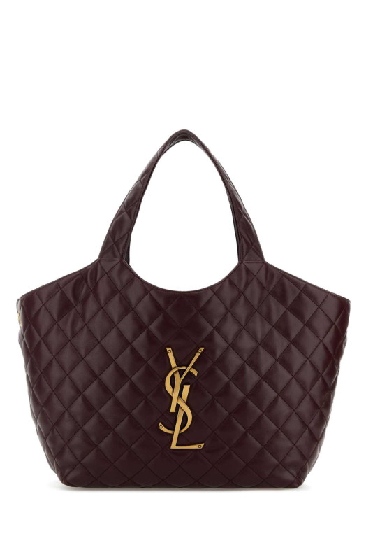 Burgundy nappa leather medium Icare shopping bag SAINT LAURENT (858191AAANG)