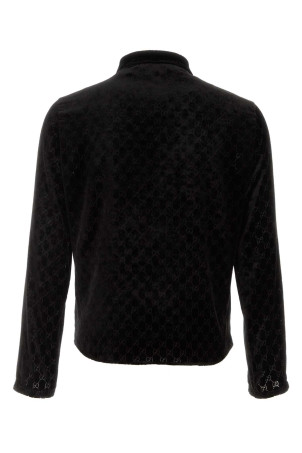 Black stretch velvet shirt Black GUCCI (860674ZAUS4)
