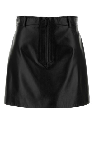 Black leather mini skirt Black GUCCI (860694XNA6E)