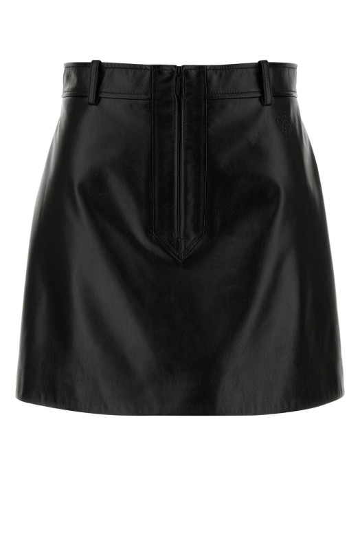 Black leather mini skirt Black GUCCI (860694XNA6E)