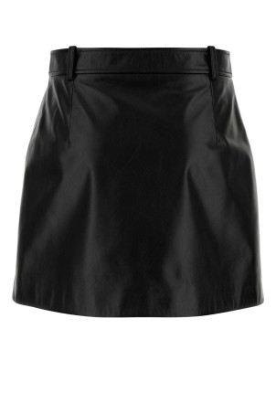 Black leather mini skirt Black GUCCI (860694XNA6E)