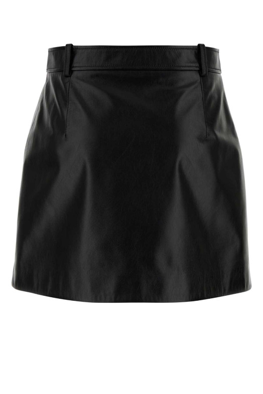 Black leather mini skirt Black GUCCI (860694XNA6E)