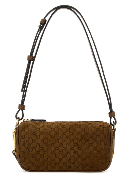 Brown suede shoulder bag GUCCI (860784AAEE7)