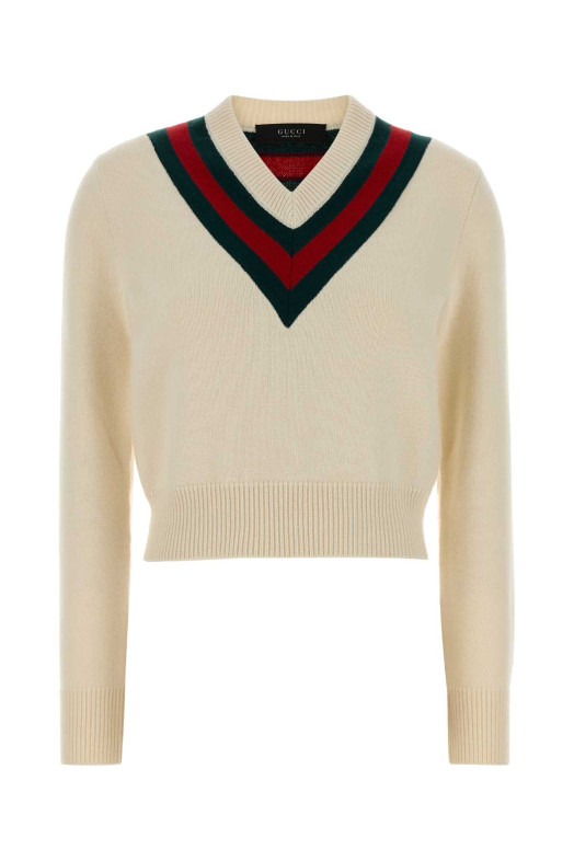 Ivory wool sweater GUCCI (864987XKFG6)