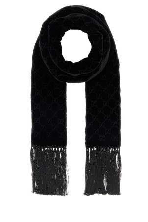 Black velvet scarf Black GUCCI (8653474GAK9)