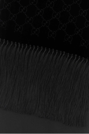 Black velvet scarf Black GUCCI (8653474GAK9)