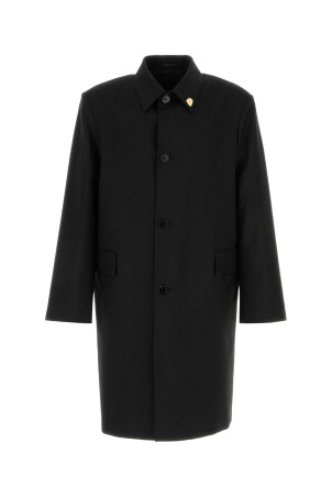Black polyester blend coat Black GUCCI (865484ZAUP1)