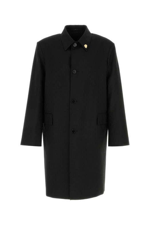 Black polyester blend coat Black GUCCI (865484ZAUP1)