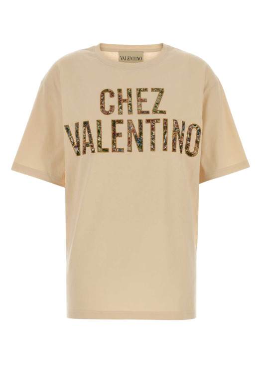 Beige cotton t-shirt VALENTINO GARAVANI (8B3MG26AA5J)
