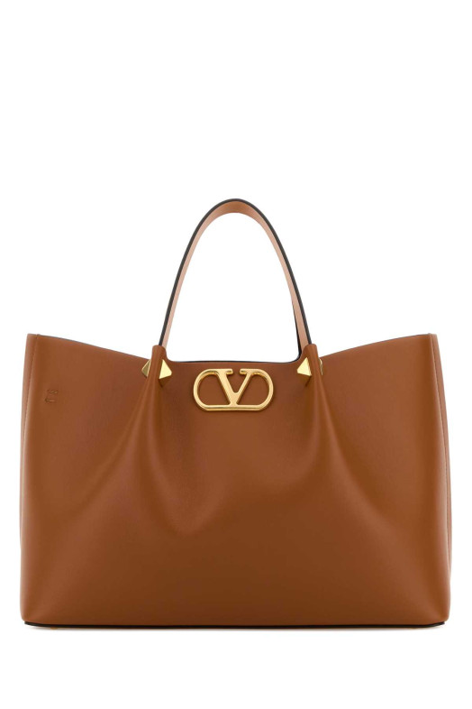 Caramel leather medium VLogo Signature shopping bag VALENTINO GARAVANI (8W2B0T01LSX)