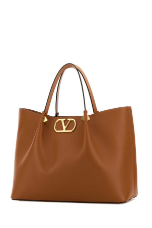Caramel leather medium VLogo Signature shopping bag VALENTINO GARAVANI (8W2B0T01LSX)