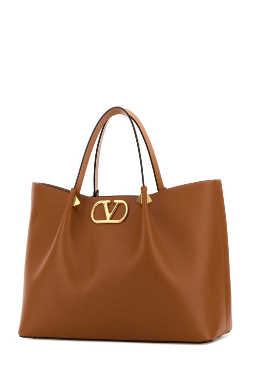 Caramel leather medium VLogo Signature shopping bag VALENTINO GARAVANI (8W2B0T01LSX)