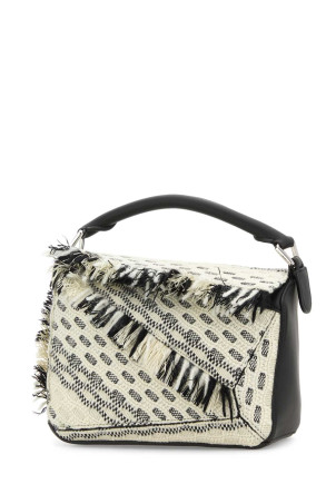 Two-tone fabric Puzzle handbag White/Black LOEWE (A510S21XCJ)