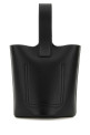 Black leather mini Pebble bucket bag Black LOEWE (AANBBBMX01)