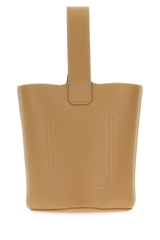 Beige leather mini Pebble bucket bag Beige LOEWE (AANBBBMX31)