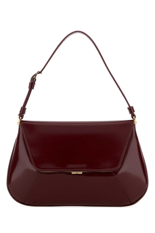 Burgundy leather Ami shoulder bag AMINA MUADDI (AMI)