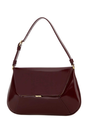 Burgundy leather Ami shoulder bag AMINA MUADDI (AMI)