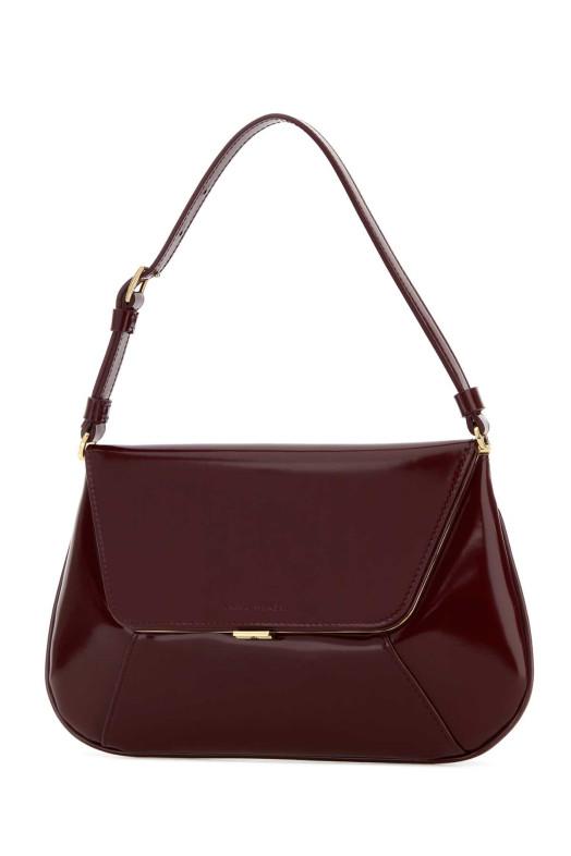 Burgundy leather Ami shoulder bag AMINA MUADDI (AMI)