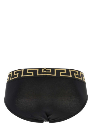 Black stretch cotton brief VERSACE (AU100271A10011)