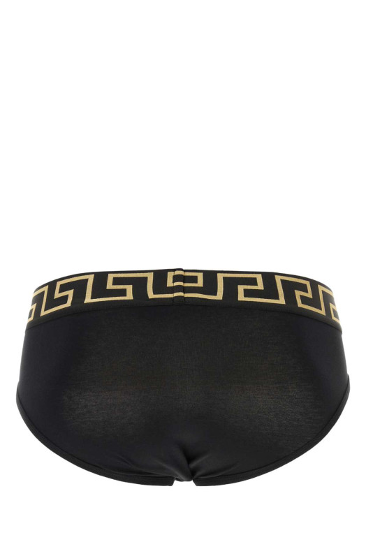 Black stretch cotton brief VERSACE (AU100271A10011)