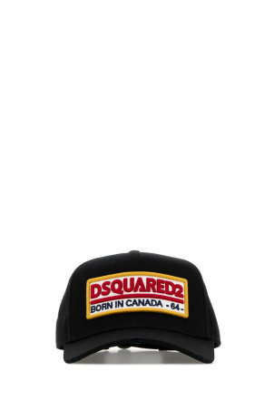 Black cotton baseball cap DSQUARED (BCM098305C00001)