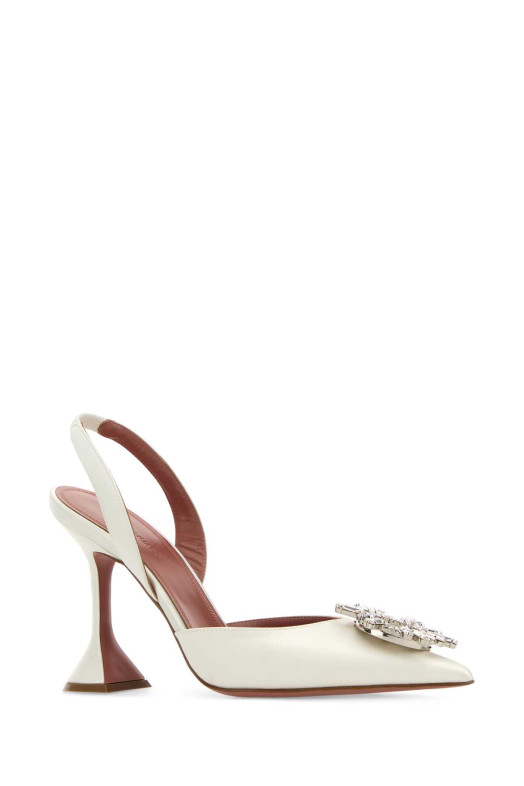 Ivory satin Begum pumps Beige AMINA MUADDI (BEGUMSLING95)