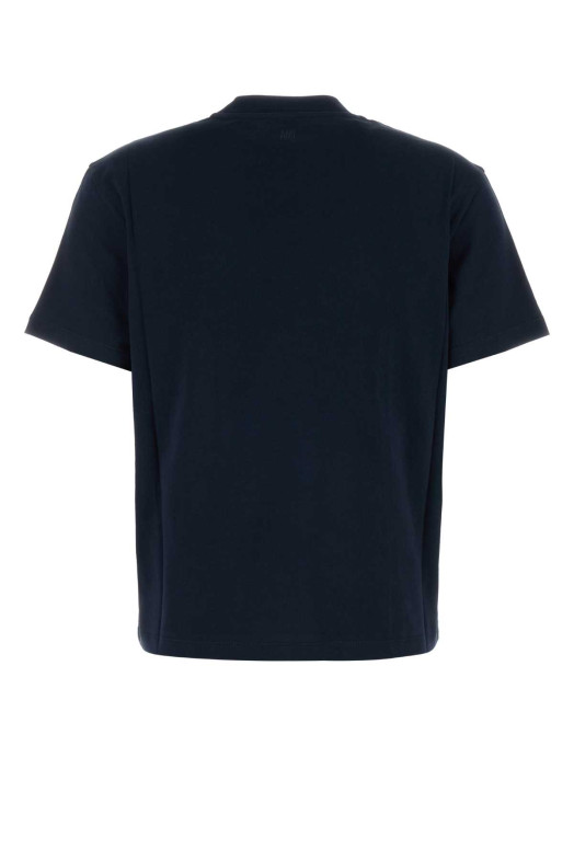 Midnight blue cotton t-shirt Fuchsia AMI (BFUTS035724)