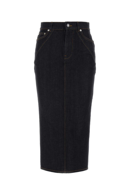 Midnight blue stretch denim skirt Black GIVENCHY (BW410M517S)